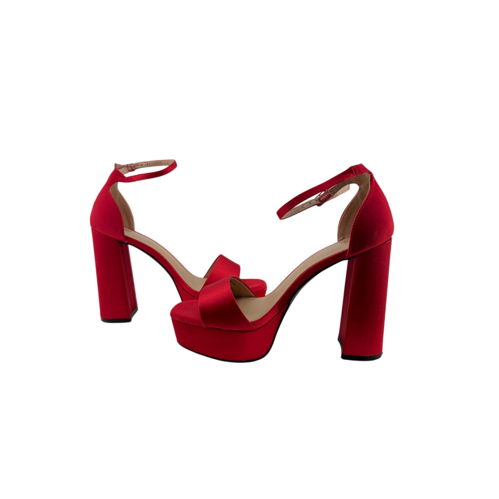 Madden Girl Omega Fashion Heel Red Satin Womens 6